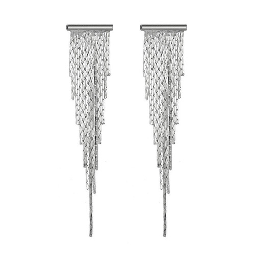 Silver Long Tassel Dangle Drop Earrings for Women,Fringe Linear Drop Earrings Sleek Metal Chain Heart Earrings Wedding Bridesmaid Jewelry Gift Silver Long Tassel Dangle Drop Earrings for Women,Fringe Linear Drop Earrings Sleek Metal Chain Heart Earrings Wedding Bridesmaid Jewelry Gift