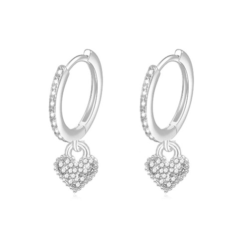 Heart Huggie Hoop Earrings for Women Girls Rhinestone Love Heart Pendant Dangle Drop Cartilage Earrings Minimalist Hypoallergenic Sleeper Hoops Jewelry Gifts
