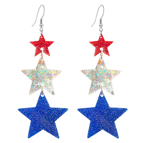 American Flag Earrings 4th of July Earrings for Women Acrylic Heart Star Flag Dangle Drop Earrings Handmade Independence Day Patriotic Earrings Holiday Gifts (Red White Blue Star Earring) American Flag Earrings 4th of July Earrings for Women Acrylic Heart Star Flag Dangle Drop Earrings Handmade Independence Day Patriotic Earrings Holiday Gifts (Red White Blue Star Earring)