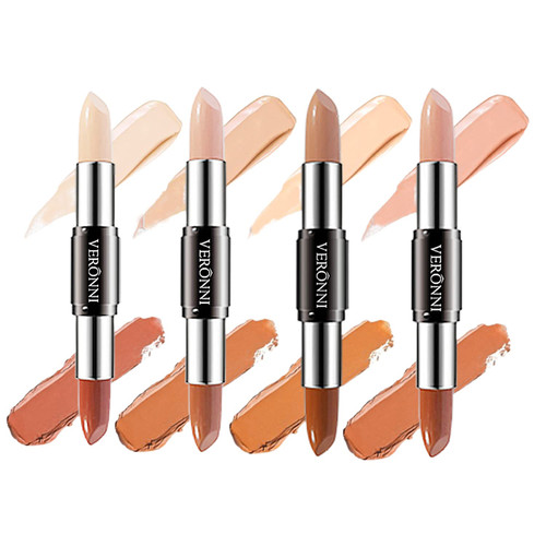 Mysense 8 Colors Double-Headed Highlight Contour Stick, 2 in 1 Face Body Makeup Shading Repair Highlighter Bronzer Concealer 3D Facial Wonder Stick Foundation Cream Pen,4 pack