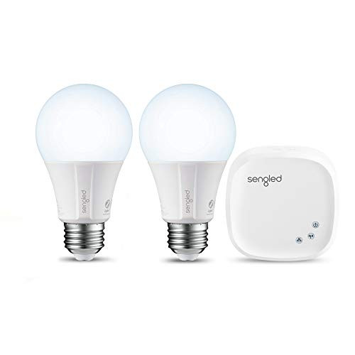 Sengled E29-NA03BWA_2K Smart LED Daylight (Element Classic) Starter Kit 2 A19 Bulbs + Hub, 5000K, 60W Equivalent, Works with Alexa, Google Assistant & IFTTT, 2 Pack