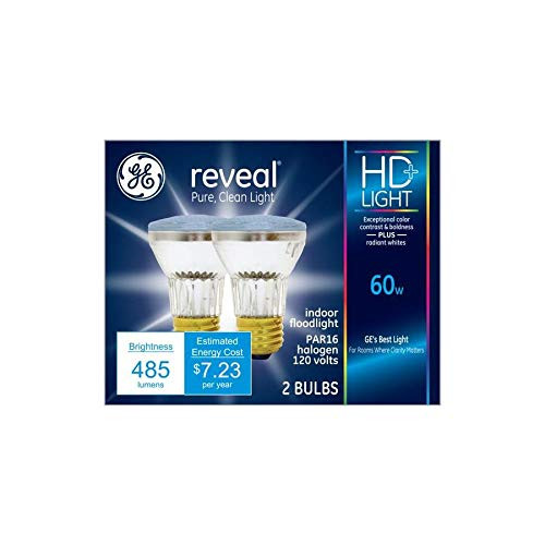 GE Reveal 60-Watt EQ PAR16 Dimmable Color-Enhancing Reflector Appliance Halogen Light Bulb (2-Pack) GE Reveal 60-Watt EQ PAR16 Dimmable Color-Enhancing Reflector Appliance Halogen Light Bulb (2-Pack)