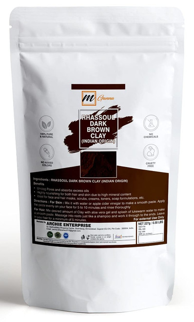 mGanna 100% Natural Rhassoul Clay (Indian Origin) for Anti-Ageing & Skin firming, Hair Masks, Scrubs, Creams and Soap Making 0.5 LBS / 227 GMS (Brown) mGanna 100% Natural Rhassoul Clay (Indian Origin) for Anti-Ageing & Skin firming, Hair Masks, Scrubs, Creams and Soap Making 0.5 LBS / 227 GMS (Brown)