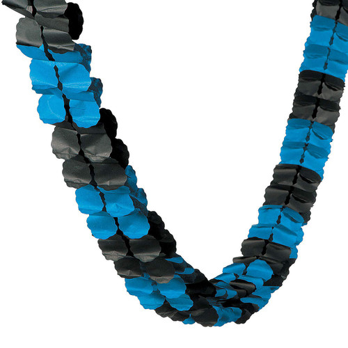 Fun Express - Blue Graduation Tissue Garland (12ft) for Graduation - Party Decor - Hanging Decor - Garland - Graduation - 1 Piece