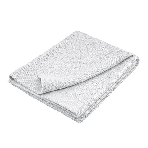 Just Born Sparkle Sweater Knit Blanket, Grey Diamond/Silver Lurex