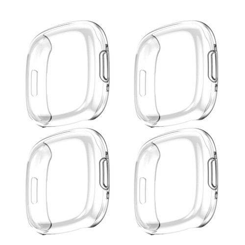 Rc-Z Screen Protector Case for Fitbit Sense 2/Fitbit Versa 4, 4-Pack Soft TPU Plated Bumper Full Cover Protective Cases for Fitbit Sense 2/Fitbit Versa 4 Smartwatch