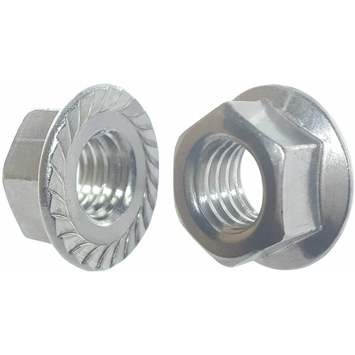 Fifty (50) 1/4-20 Zinc Plated Serrated Flange Hex Lock Nuts (BCP269)