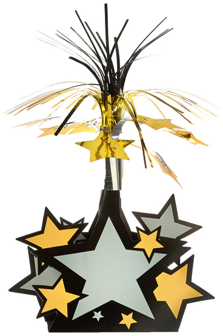 Star Centerpiece (black, gold, silver) Party Accessory  (1 count) (1/Pkg)