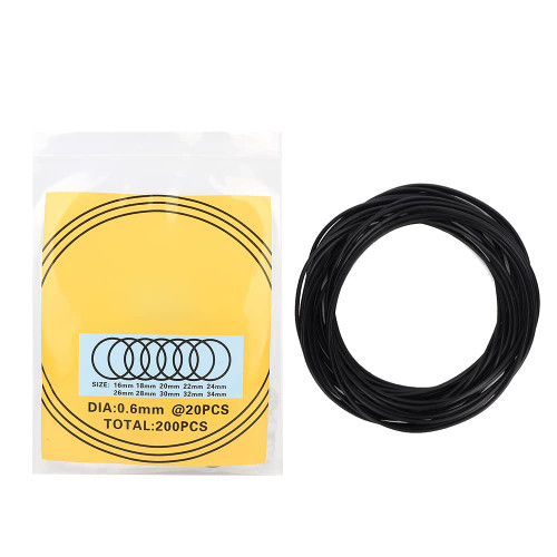 Watch Back Cover Seal Gaskets O-Ring Seal O-Ring Rubber Gasket 200pcs Gaskets Repairing Tool Watch Accessories[0.6mm]