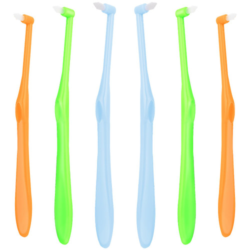 Ouligay 6 Pieces Tuft Toothbrush Tufted Brush End-tuft Interspace Toothbrushes Single Tufted Toothbrush Compact Interdental Toothbrush Soft Trim Toothbrush for Orthodontic Braces Detail Cleaning