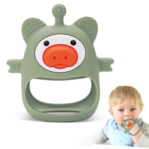 Baby Teething Toys for 0-6 Months, Never Drop Teething Toy, Soft Silicone Baby Teether for Teething Relief, Cute Baby Chew Toys (Green) Baby Teething Toys for 0-6 Months, Never Drop Teething Toy, Soft Silicone Baby Teether for Teething Relief, Cute Baby Chew Toys (Green)