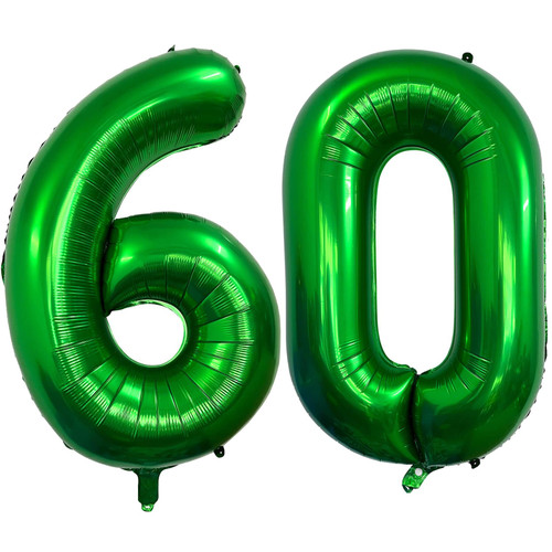 Number 60 Dark Green Balloons 40 Inch Giant Green 60 Numer Foil Helium Balloons for 60th Dark Green Birthday Party Supplies 60th Anniversary Events Decorations