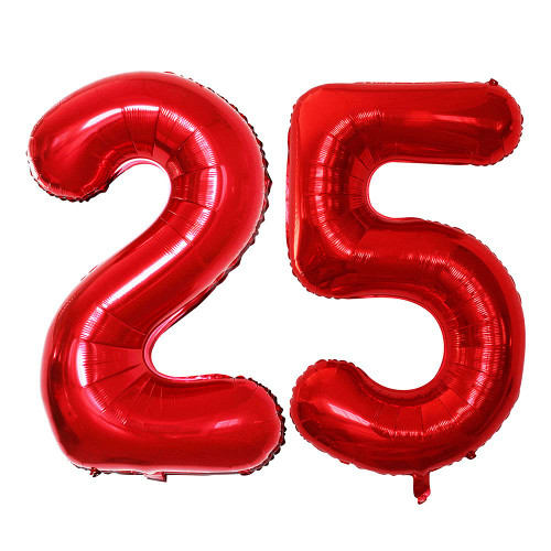 GOER 42 Inch Red Number 25 Number 52 Balloon,Jumbo Foil Helium Balloons for 25th 52nd Birthday Party Decorations Anniversary Event GOER 42 Inch Red Number 25 Number 52 Balloon,Jumbo Foil Helium Balloons for 25th 52nd Birthday Party Decorations Anniversary Event