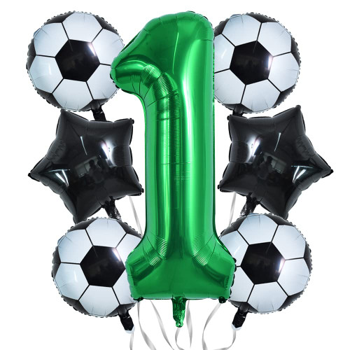 TONIFUL 32 Inch Soccer Balloons Set 1st Birthday Decoration Green Number 1 Foil Soccer Balloon Black Star Balloons for Children's Boys Birthday Party Football Themed Party Supplies TONIFUL 32 Inch Soccer Balloons Set 1st Birthday Decoration Green Number 1 Foil Soccer Balloon Black Star Balloons for Children's Boys Birthday Party Football Themed Party Supplies