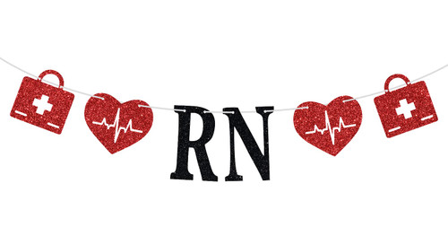 Congrats RN Banner, Class of 2023 Congrats Nurse Banner, Nurse Graduation Party Decoration Supplies, Black Red Glitter Congrats RN Banner, Class of 2023 Congrats Nurse Banner, Nurse Graduation Party Decoration Supplies, Black Red Glitter