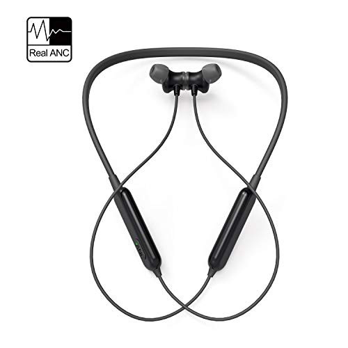 Active Noise Cancelling Headphones, AKAMATE Wireless Neckband Headset Bluetooth V4.2 in-Ear Waterproof Earbuds Magnetic Hi-Fi Stereo Sports Earphones Mic, Carrying Bag