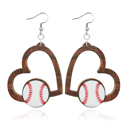 Baseball Earrings for Women Cute Football Earrings Wooden Baseball Football Heart Dangle Earrings Jewelry Fashion Ball Earrings for Girls(Baseball Earrings) Baseball Earrings for Women Cute Football Earrings Wooden Baseball Football Heart Dangle Earrings Jewelry Fashion Ball Earrings for Girls(Baseball Earrings)