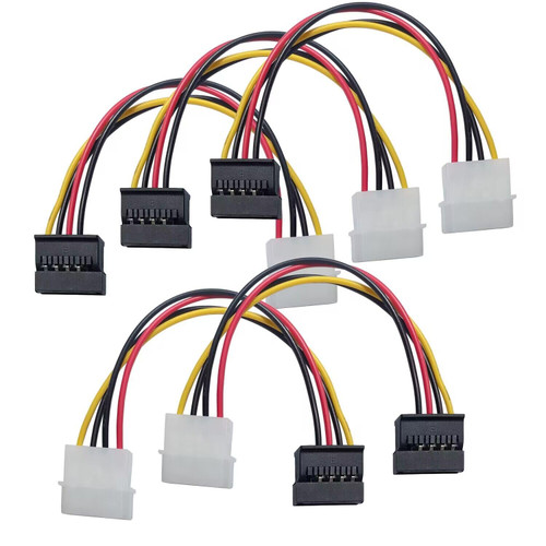 OUQYLG SATA to Molex Extension Cable SATA Power Cable 7 Inch 4 Pin Molex to SATA Power Cable Adapter - [5-Pack]