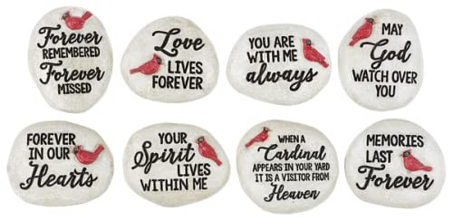 Ganz Cardinal Memorial Decorative Stone ~ Phrase May Vary (Your Spirit Lives Within Me)