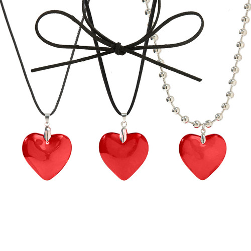 BTTLVZC Big Heart Pendant Choker Necklaces Y2K Aesthetic Necklaces Chunky Glass Puffy Heart Pendant Necklaces Set for Women Girls BTTLVZC Big Heart Pendant Choker Necklaces Y2K Aesthetic Necklaces Chunky Glass Puffy Heart Pendant Necklaces Set for Women Girls