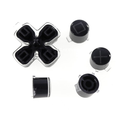 Crystal Key Button D-pad Key ABXY Function Buttons for PS5 Controller Driection Buttons Replacement Black