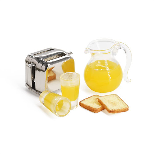 Odoria 1/12 Miniature Orange Juice Pitcher and Toaster Dollhouse Decoration Accessories