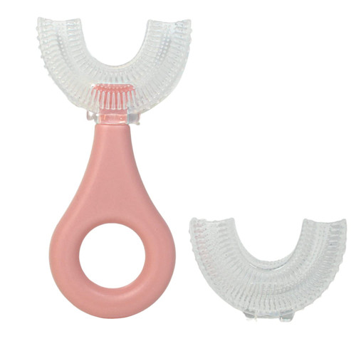 Our Happy Bubble Kids U Shaped Toothbrush - Age 2-5 (Pink) Toddler Toothbrush - U Shaped Toothbrush Kids - Tooth Brush Kids 360 Premium Soft Silicone Kid Toothbrush U Shape Our Happy Bubble Kids U Shaped Toothbrush - Age 2-5 (Pink) Toddler Toothbrush - U Shaped Toothbrush Kids - Tooth Brush Kids 360 Premium Soft Silicone Kid Toothbrush U Shape