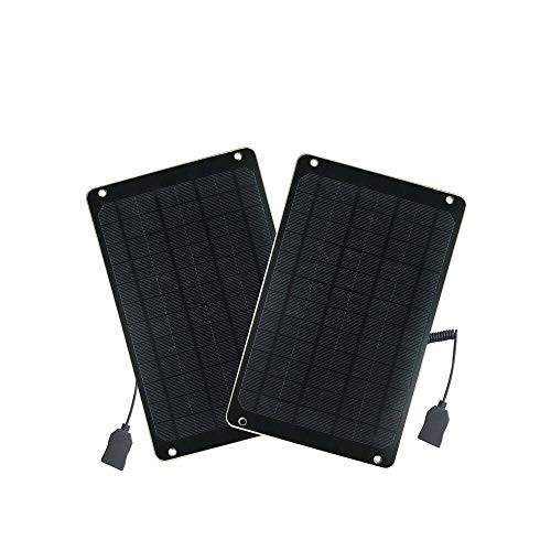 FlexSolar 2-Pack 6W Portable Solar Charger Panel, Shockproof Mobile Power Charger with 5V USB Regulated Output for Smart Phone,Power Bank and GPS Units.