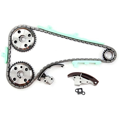 SCITOO TS10390 Timing Chain Kit Tensioner Guide Rail Crank Sprocket Cam Sprocket Compatible 1996 1997 Buick Skylark Limited Olympic 2.4L DOHC VIN T