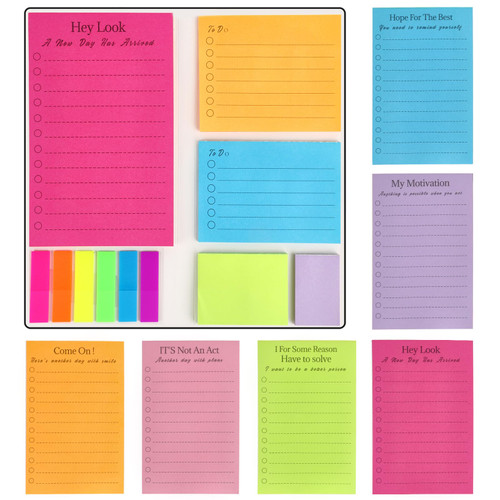 Hommie- to Do List Sticky Notes, 3"x4" & 4"x6" Self-Stick Note Pads with Line, Assorted Colors Adhesive Memo Daily Notepad for Planner Reminder Studying Supplies Home Office Supplies