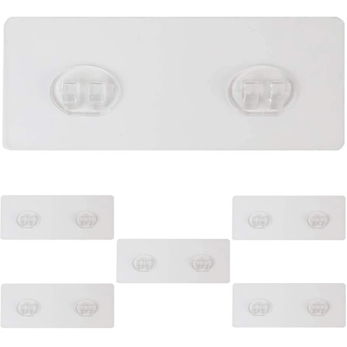 Jovware Shower Caddy Adhesive Replacement, Shower Shelf Adhesive, Shower Adhesive Strips, Adhesive Stickers Transparent 2 Hooks 6 1/2" 6 Pack