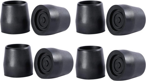 Faithful Medical Essential Medical Supply Replacement Walker/Commode Tips, Black, 1 Inch,(8)