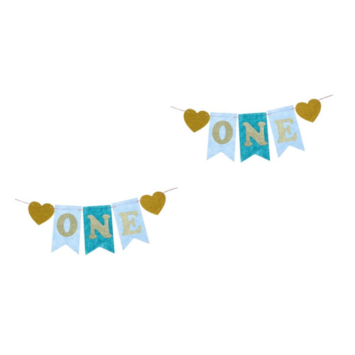 BESTOYARD 2pcs One Letter Banner First Birthday Banner One Hanging Banner One Birthday Banner Highchair Banner 1st Birthday Banner 1st Birthday Party Supplies Cake Baby High Chair
