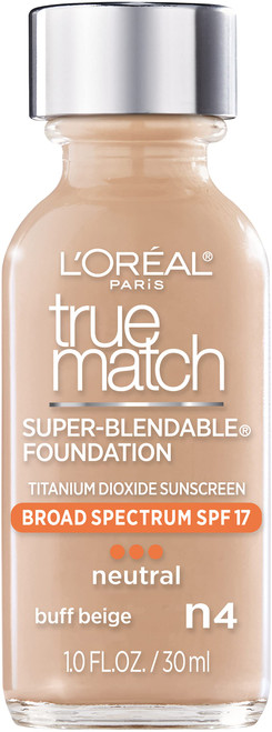 L'Oreal Paris Makeup True Match Super-Blendable Liquid Foundation, Buff Beige N4, 1 Fl Oz,1 Count L'Oreal Paris Makeup True Match Super-Blendable Liquid Foundation, Buff Beige N4, 1 Fl Oz,1 Count