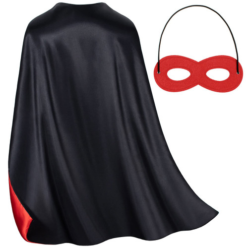 Kids Double-Sided Superhero Capes and Mask - Black Super Hero Cape Perfect for Dress-Up, Halloween, Christmas, Cosplay, and Birthday Parties (Black) Kids Double-Sided Superhero Capes and Mask - Black Super Hero Cape Perfect for Dress-Up, Halloween, Christmas, Cosplay, and Birthday Parties (Black)