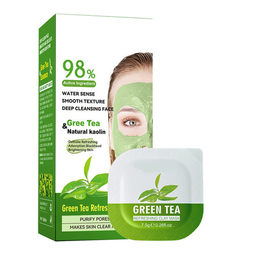 Green Tea Refreshing Mud Moisturizing Moisturizing Smoothing Improve Dryness Gentle Cleansing Women Skin Care Products (A, One Size)