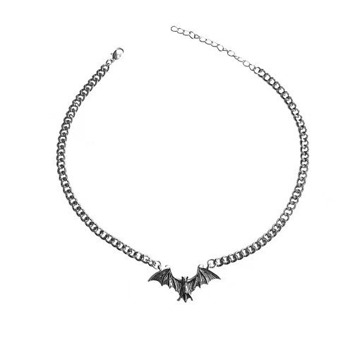 KURTCB Bat Necklace Gothic Punk Cool Heavy Chain Choker Cyber Animal Wing Pendant Necklace for Women Girls Halloween Jewelry KURTCB Bat Necklace Gothic Punk Cool Heavy Chain Choker Cyber Animal Wing Pendant Necklace for Women Girls Halloween Jewelry