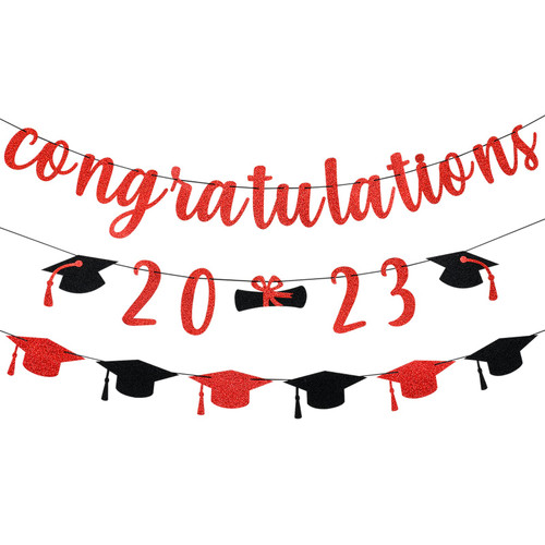 Congratulations 2023 Banner Red Glitter Congratulations Graduation Banner Red 2023 Graduation Banner for College Graduation Party Decorations Supplies 2023 Congratulations 2023 Banner Red Glitter Congratulations Graduation Banner Red 2023 Graduation Banner for College Graduation Party Decorations Supplies 2023