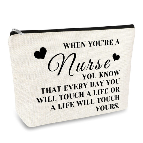Nursing Student Gifts Makeup Bag Gift Future Nurse Gifts for Women Travel Cosmetic Bag Pouch Nurse Practitioner Gift Nurse's Day Graduation Birthday Gift for Nurse Nursing Student Gift