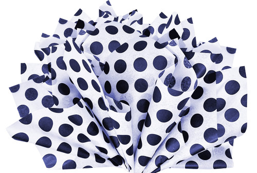 Flexicore Packaging | Polka Dot Gift Wrap Tissue Paper | Size: 15 Inch X 20 Inch | Count: 50 Sheets | Color: | DIY Craft, Art, Wrapping, Decorations (Navy Blue, 50 Sheets)