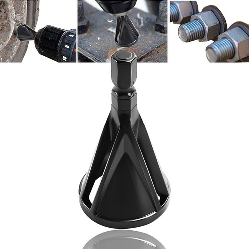 Deburring External Chamfering Tool, Chamfer Tool Deburring External Drill High Speed Stainless Steel Burr Removal Bit Quickly Repairs Damaged Metal External Chamfer Deburring Tool (Black -1)