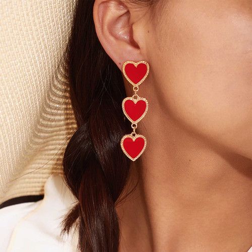 YienDoo Red Heart Drop Earrings Unique Interlocking Heart Dangle Earrings Long Tassel Wedding Love Heart Drop Earrings Statement Prom Heart Dangle Studs Earrings Jewelry for Women and Girls YienDoo Red Heart Drop Earrings Unique Interlocking Heart Dangle Earrings Long Tassel Wedding Love Heart Drop Earrings Statement Prom Heart Dangle Studs Earrings Jewelry for Women and Girls