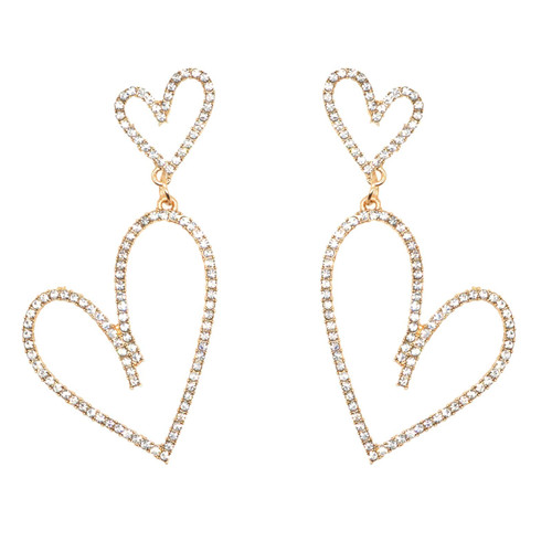 Crystal Geometry Drop Dangle Earrings Bohemian Rhinestone Heart Dangling Costume Statement Earring Fashion Jewelry Accessories Gifts for Women Girls (Gold) Crystal Geometry Drop Dangle Earrings Bohemian Rhinestone Heart Dangling Costume Statement Earring Fashion Jewelry Accessories Gifts for Women Girls (Gold)