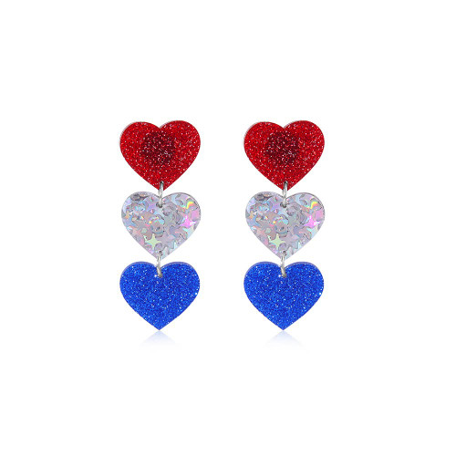 Patriotic Red White Blue USA Earring,4th of July Drop Dangle Earring American Flag Earrings Independence Day Earrings Jewelry Gift for Women Girls (Heart) Patriotic Red White Blue USA Earring,4th of July Drop Dangle Earring American Flag Earrings Independence Day Earrings Jewelry Gift for Women Girls (Heart)