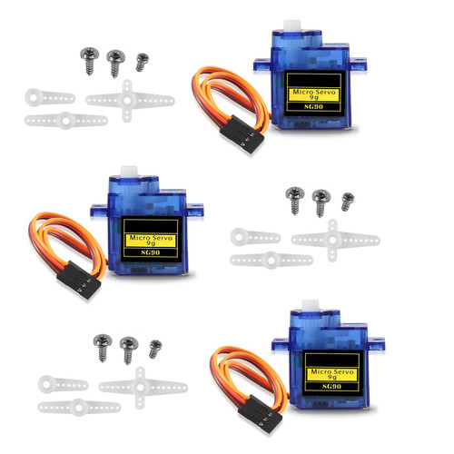 SIPYTOPF 3Pack SG90 Micro Servo Motor,Mini Servo SG90 9g Servo Kit for RC Helicopter Airplane Car Boat Robot Arm/Hand/Walking/Servo Door Lock Control with Cable