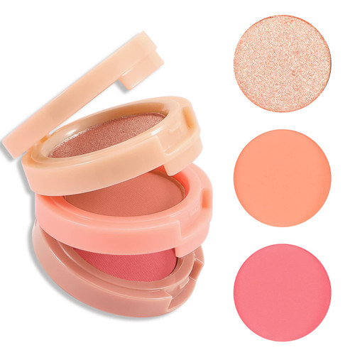 Boobeen Blush and Highlighter Kit, 3 in 1 Makeup Pressed Powder Palette Shimmer Bronzer, Orange&Pink Matte Blusher Blendable Glow Face Palette for a Redness and Glowing Look Boobeen Blush and Highlighter Kit, 3 in 1 Makeup Pressed Powder Palette Shimmer Bronzer, Orange&Pink Matte Blusher Blendable Glow Face Palette for a Redness and Glowing Look