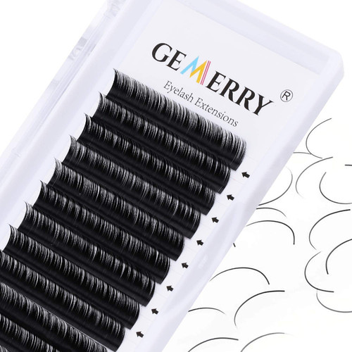 Individual Eyelashes 0.05 D Curl Lash Extensions GEMERRY 12mm Classic Lash Trays Professional Eyelash Extensions Supplies Single Size (0.05-D curl-12mm)