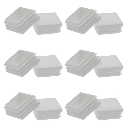 Suiwotin 12Pack 38mm (1 1/2 Inch) Square White Plastic Plug, Square Tubing End Caps, Tubing Post End Cap for Square Tubing/White Plastic Square Plugs (White)