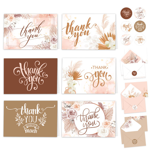 24 Boho Thank You Cards with Envelopes & Stickers - 6 Designs Thank You Cards Boho, 6x4in Boho Baby Shower Thank You Cards Girl, Floral Thank You Cards with Envelopes, Thank You Cards Bridal Shower 24 Boho Thank You Cards with Envelopes & Stickers - 6 Designs Thank You Cards Boho, 6x4in Boho Baby Shower Thank You Cards Girl, Floral Thank You Cards with Envelopes, Thank You Cards Bridal Shower
