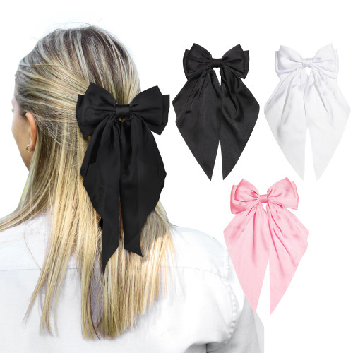 FOSROM 3 Pcs Hair Bows for Girls Hair Ribbons for Woman Pink Bow Girls Hair Bows for Women Ribbon for Hair Black Bow Girls White Hair Bow Hair Accessories for Woman(Black, White, Pink) FOSROM 3 Pcs Hair Bows for Girls Hair Ribbons for Woman Pink Bow Girls Hair Bows for Women Ribbon for Hair Black Bow Girls White Hair Bow Hair Accessories for Woman(Black, White, Pink)